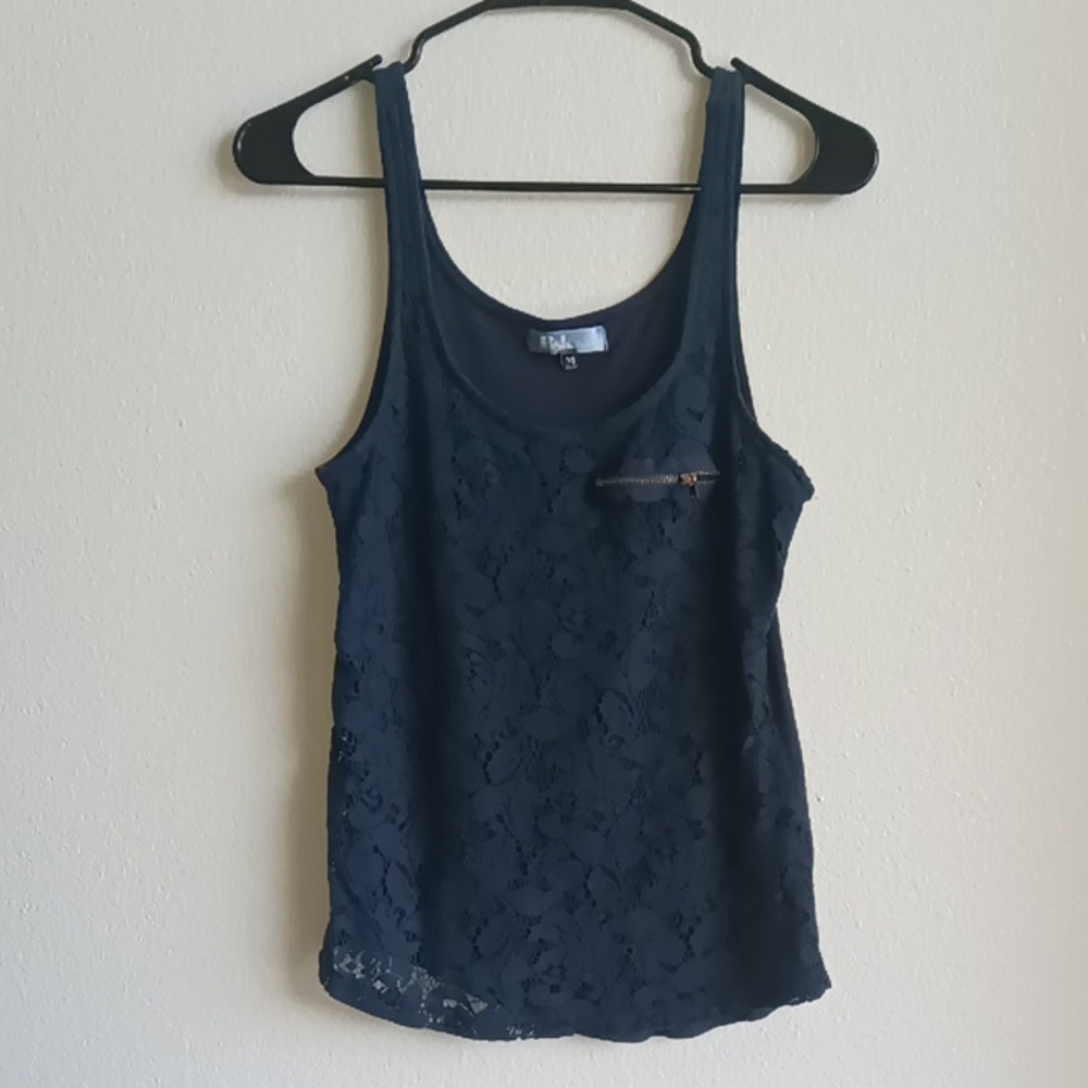 BSK Chic Navy Lace Tank Top